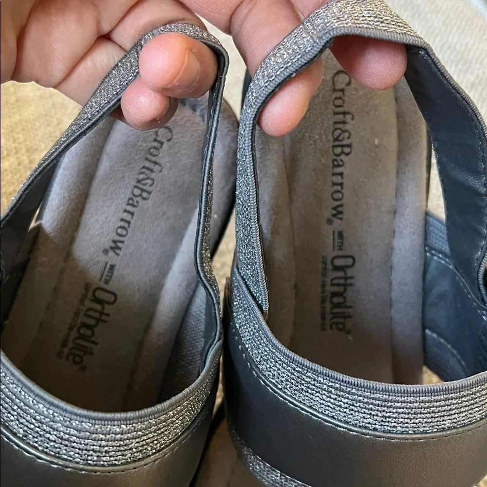 Croft & Barrow Silver Metallic Sandals  NEW